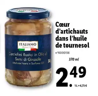 Lidl Cœur d'artichauts dans l'huile de tournesol offre