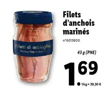Lidl Filets d'anchois marinés offre