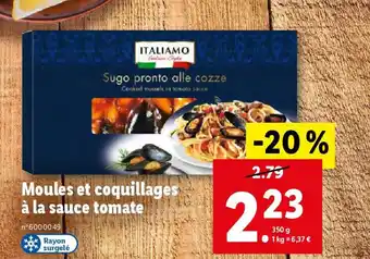 Lidl Moules et coquillages à la sauce tomate offre