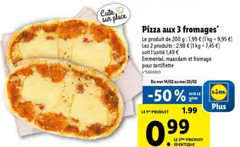 Lidl Pizza aux 3 fromages* offre