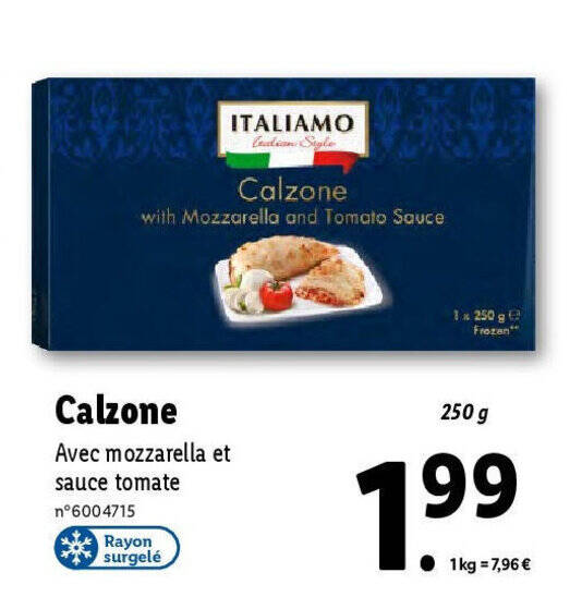 Promo Calzone chez Lidl