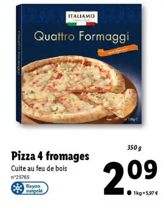 Lidl Pizza 4 fromages offre