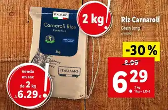 Lidl Riz Carnaroli Grain long offre