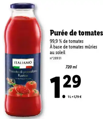 Lidl Purée de tomates offre