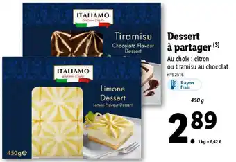 Lidl Dessert à partager offre