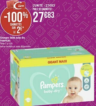 Pampers changes bébé baby-dry