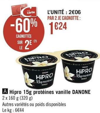 Danone hipro 15g protéines vanille