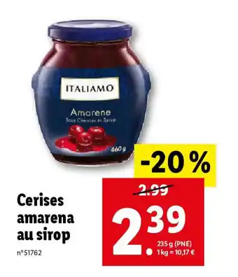 Lidl Cerises amarena au sirop offre