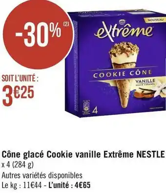 Nestlé cône glacé cookie vanille extrême