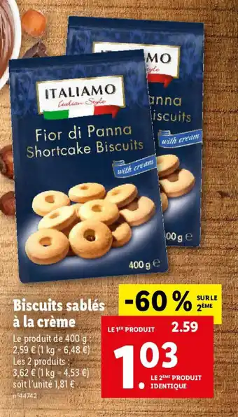 Lidl Biscuits sablés à la crème offre