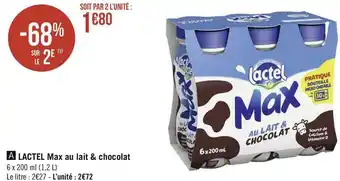 Lactel max au lait & chocolat