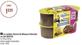 Nestle la laitière secret de mousse chocolat au lait