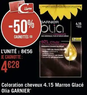 Géant Casino Garnier coloration cheveux 4.15 marron glacé olia offre