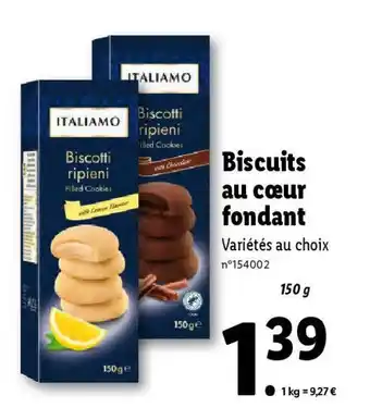 Lidl Biscuits au cœur fondant offre