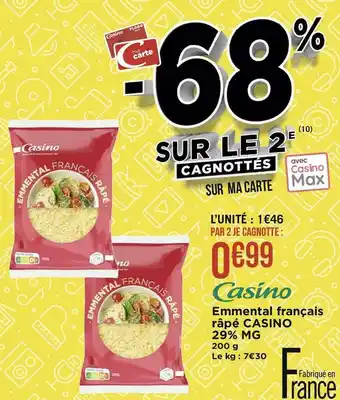 Emmental français râpé casino 29% mg