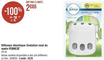Febreze diffuseur électrique 3volution rosé du matin