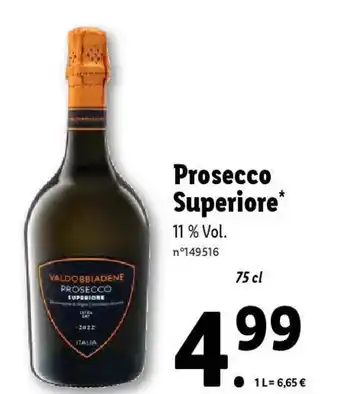 Lidl Prosecco Superiore* offre