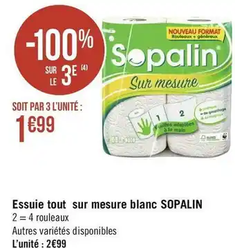 Sopalin essuie-tout sur mesure blanc