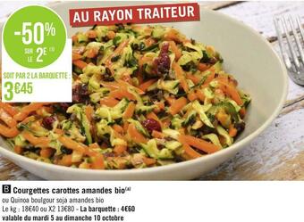 Courgettes carottes amandes bio
