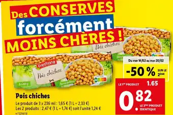 Lidl Pois chiches offre