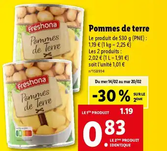 Lidl Pommes de Terre offre