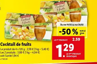 Lidl Cocktail de fruits offre