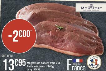Montfort magrets de canard frais x 3