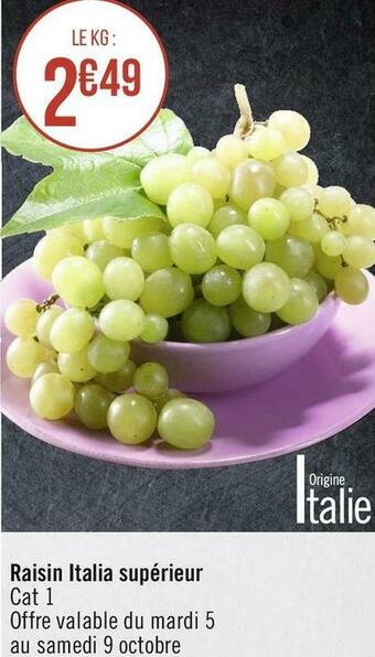 Raisin italia supérieur