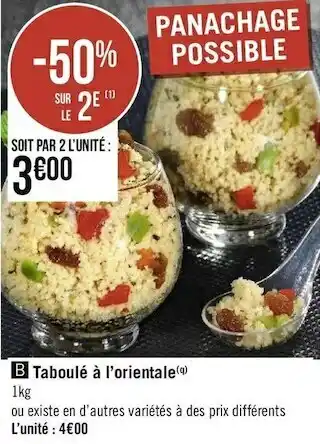Géant Casino Taboulé à l’orientale offre