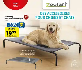 Lidl Lit de camp pour animal domestique offre