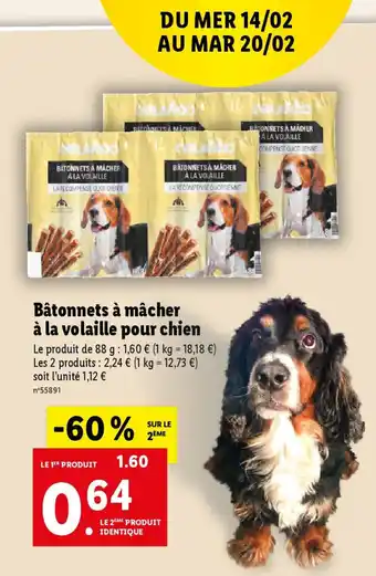 Lidl Bâtonnets à mâcher à la volaille pour chien offre