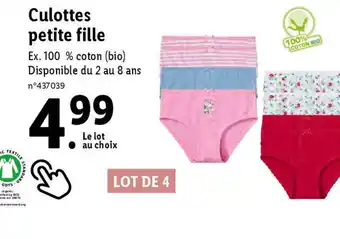 Lidl Culottes petite fille offre