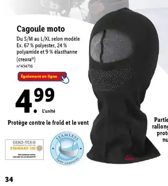 Lidl Cagoule moto offre