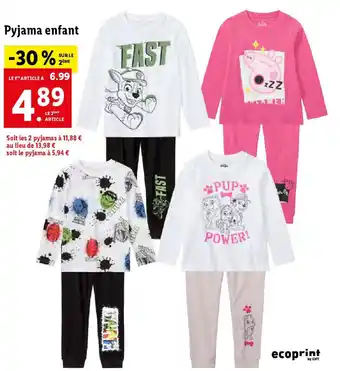 Lidl Pyjama enfant offre
