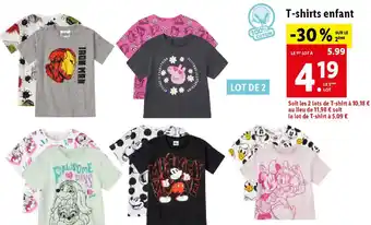 Lidl T-shirts enfant offre