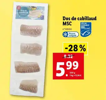 Lidl Dos de cabillaud MSC offre