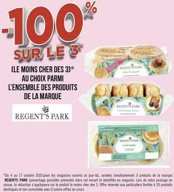 Géant Casino Regents park bon plan sur l’ensemble des produits de la marque regents park offre
