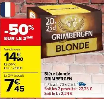 Carrefour Bière blonde GRIMBERGEN offre