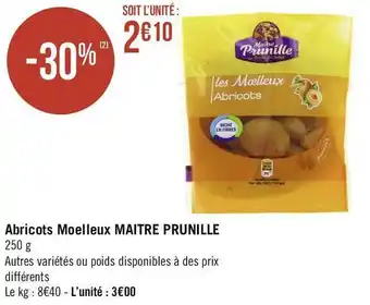 Maitre prunille abricots moelleux