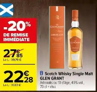 Carrefour i Scotch Whisky Single Malt GLEN GRANT offre