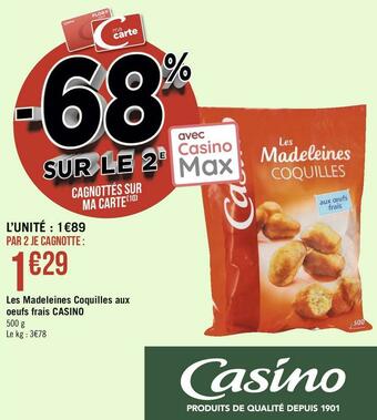 Géant Casino Casino les madeleines coquilles aux oeufs frais offre