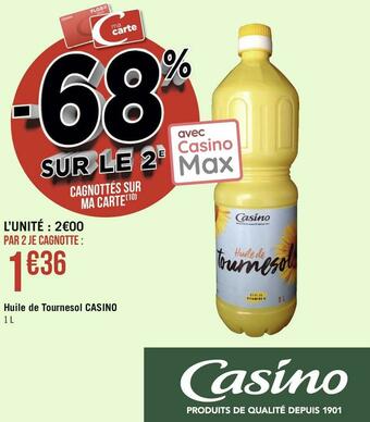 Géant Casino Casino huile de tournesol offre