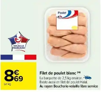 Carrefour Filet de poulet blanc (m) offre