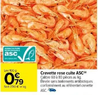 Carrefour Crevette rose cuite ASC(s) offre