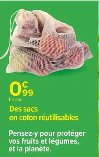 Carrefour Des sacs en coton réutilisables offre