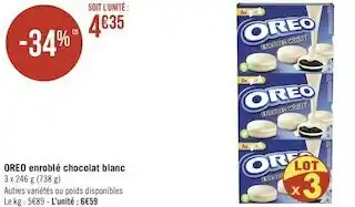 Oreo enroblé chocolat blanc