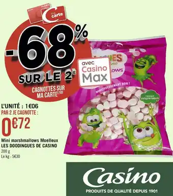Géant Casino Casino mini marshmallows moelleux les doodingues de casino offre
