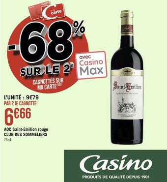 Aoc saint-emilion rouge club des sommeliers