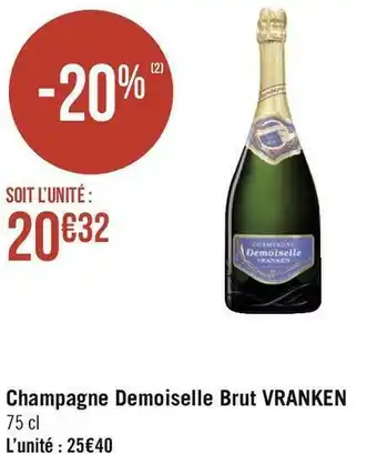 Géant Casino Demoiselle vranken champagne brut offre