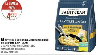 Saint-jean ravioles à poêler aux 3 fromages persil de la drôme